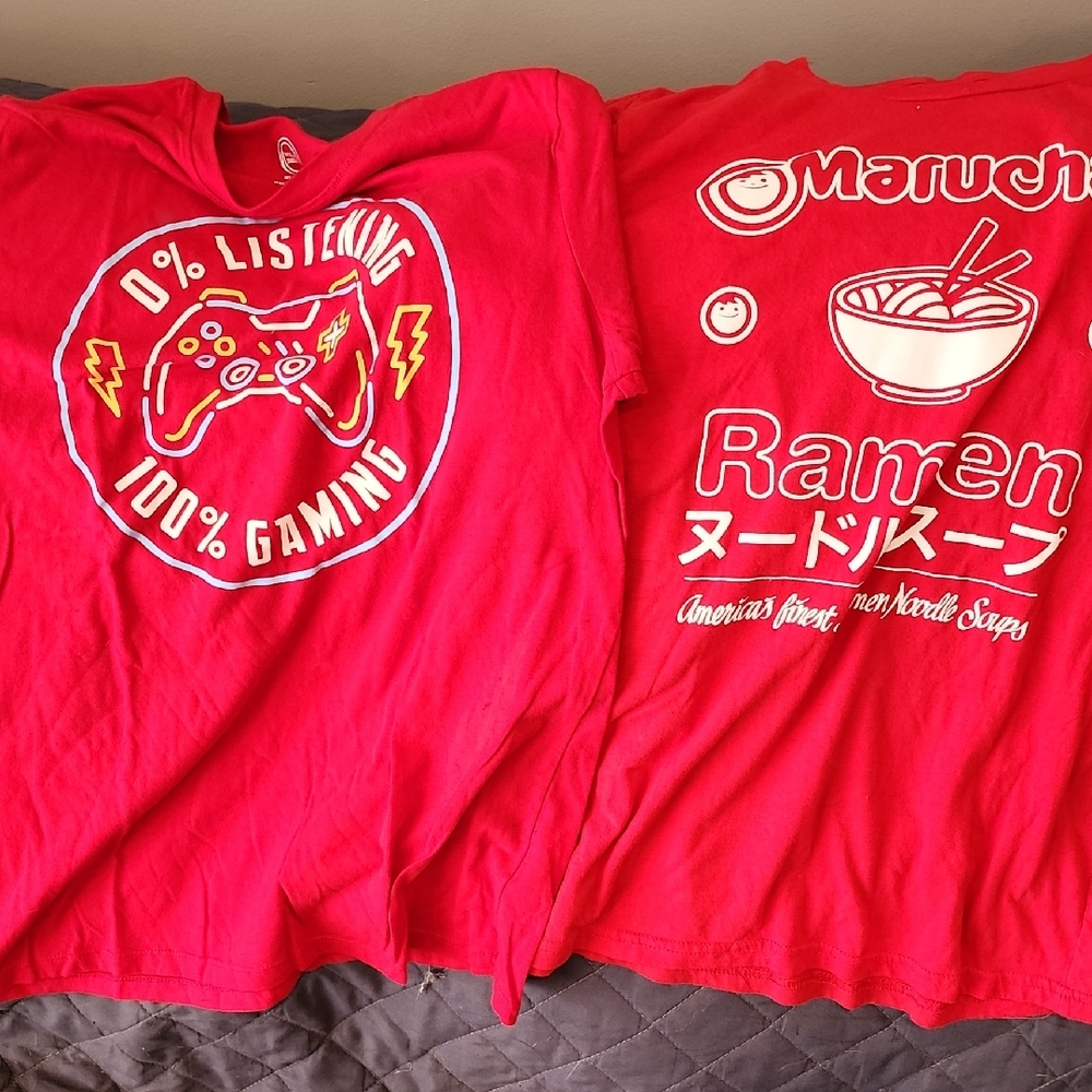 5 For $15 Two Red Graphic T-Shirts